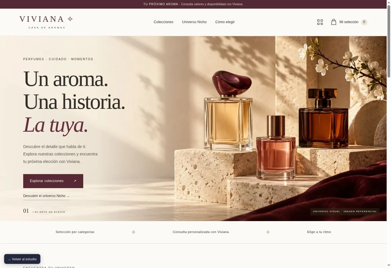 Página de Viviana Casa de Aromas, catálogo de perfumería